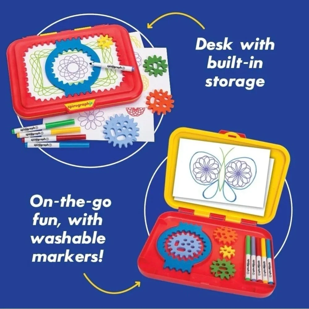 Jr. Jumbo Sized Gears Classic Retro Toy for Spiral Drawing ,Art Design Toy Kit